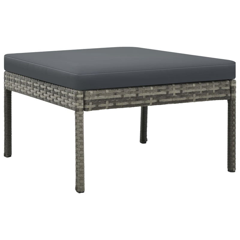 3 Piece Garden Lounge Set with Cushions Poly Rattan Grey Payday Deals