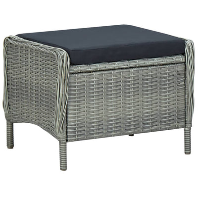 3 Piece Garden Lounge Set with Cushions Poly Rattan Light Grey Payday Deals