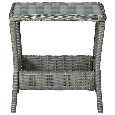 3 Piece Garden Lounge Set with Cushions Poly Rattan Light Grey Payday Deals