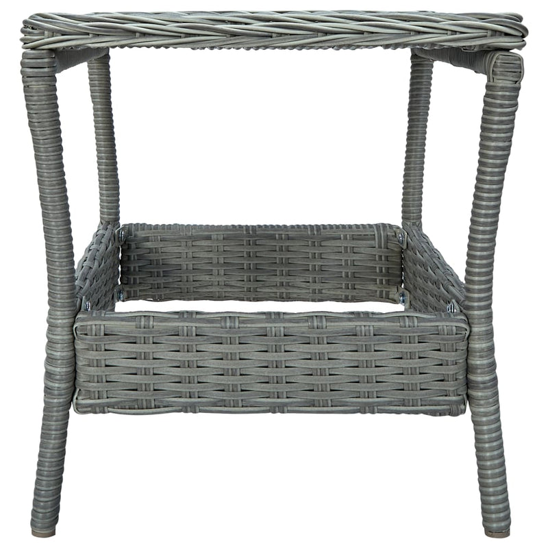 3 Piece Garden Lounge Set with Cushions Poly Rattan Light Grey Payday Deals
