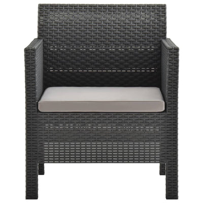 3 Piece Garden Lounge Set with Cushions PP Rattan Anthracite Payday Deals
