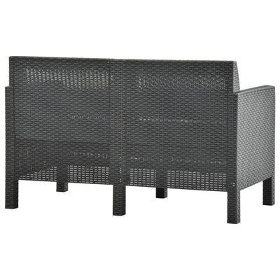 3 Piece Garden Lounge Set with Cushions PP Rattan Anthracite Payday Deals