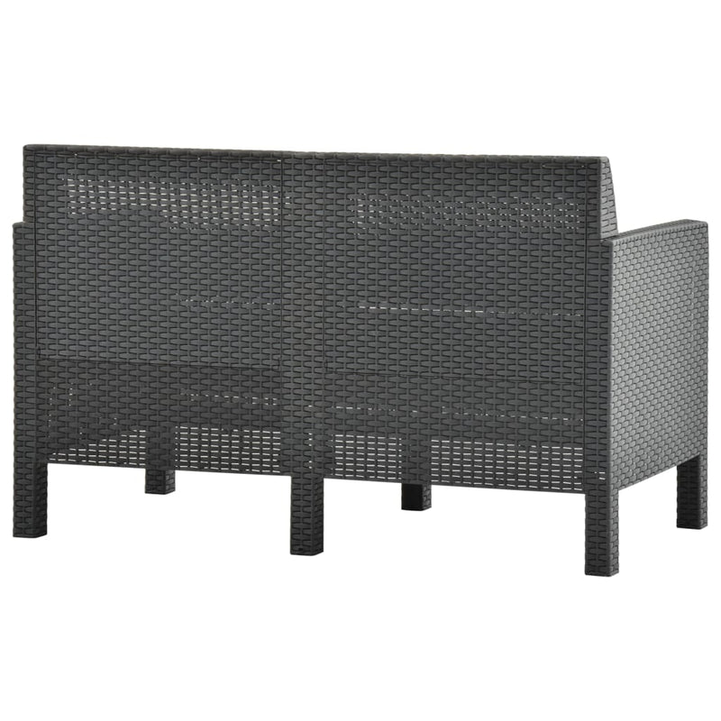 3 Piece Garden Lounge Set with Cushions PP Rattan Anthracite Payday Deals