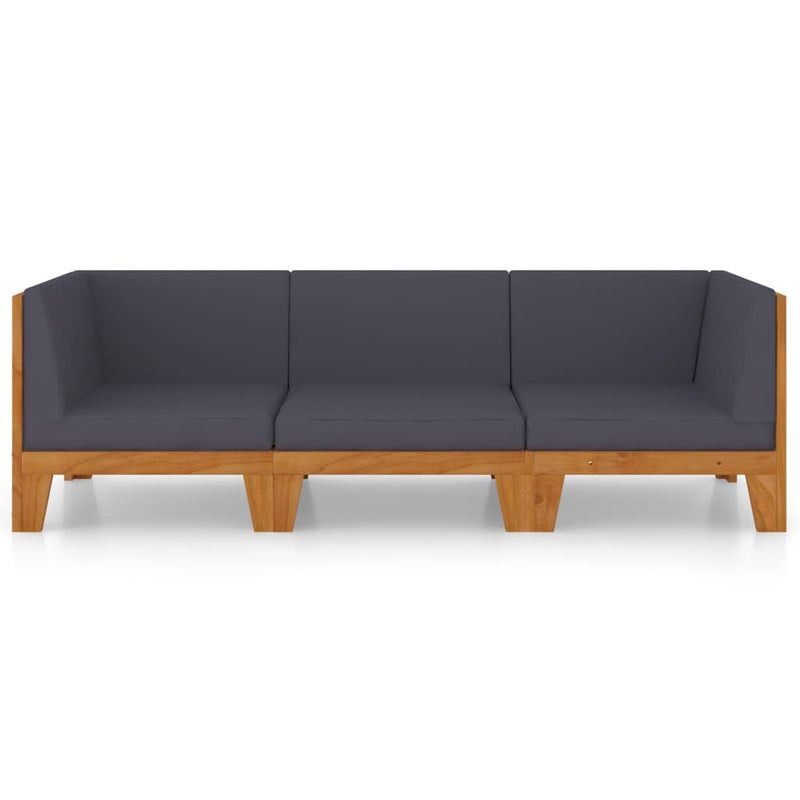 3 Piece Garden Lounge Set with Cushions Solid Acacia Wood Payday Deals