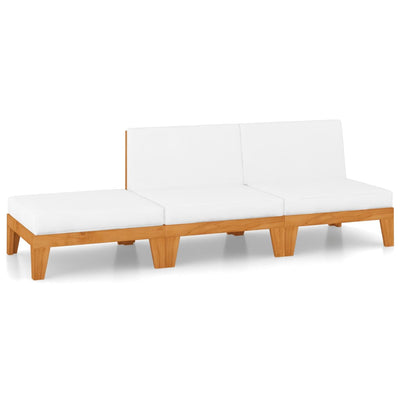 3 Piece Garden Lounge Set with Cushions Solid Acacia Wood Payday Deals