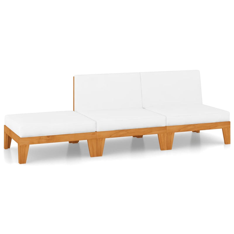 3 Piece Garden Lounge Set with Cushions Solid Acacia Wood Payday Deals