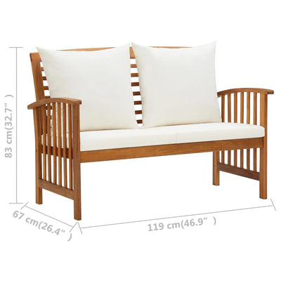 3 Piece Garden Lounge Set with Cushions Solid Acacia Wood Payday Deals