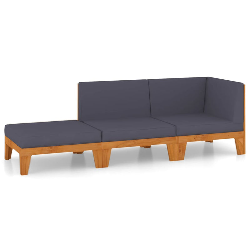 3 Piece Garden Lounge Set with Cushions Solid Acacia Wood Payday Deals