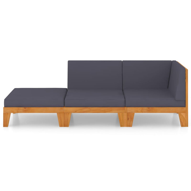 3 Piece Garden Lounge Set with Cushions Solid Acacia Wood Payday Deals