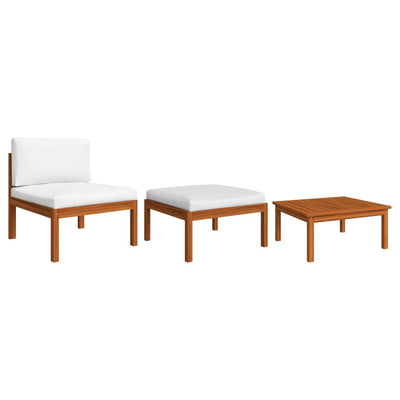 3 Piece Garden Lounge Set with Cushions Solid Acacia Wood Payday Deals