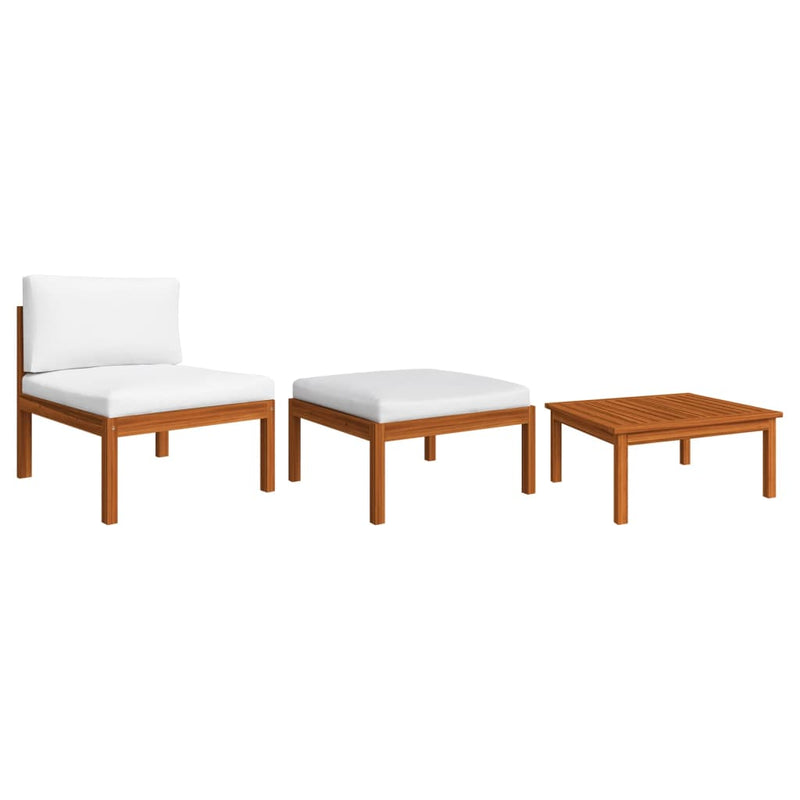 3 Piece Garden Lounge Set with Cushions Solid Acacia Wood Payday Deals