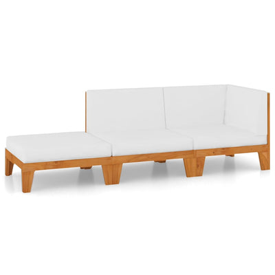 3 Piece Garden Lounge Set with Cushions Solid Acacia Wood Payday Deals