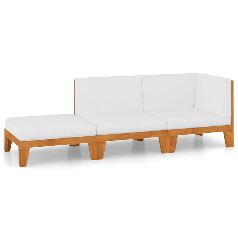 3 Piece Garden Lounge Set with Cushions Solid Acacia Wood Payday Deals