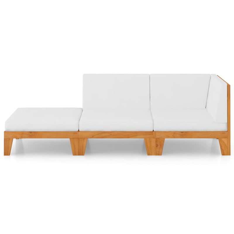 3 Piece Garden Lounge Set with Cushions Solid Acacia Wood Payday Deals