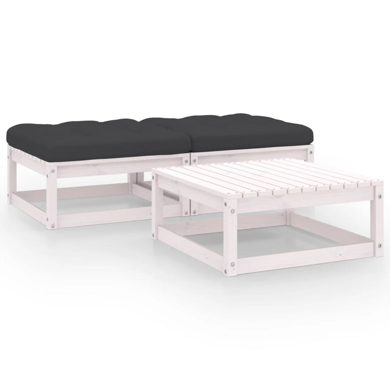 3 Piece Garden Lounge Set with Cushions Solid Pinewood Payday Deals