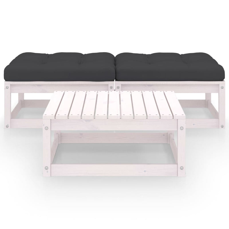 3 Piece Garden Lounge Set with Cushions Solid Pinewood Payday Deals