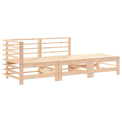3 Piece Garden Lounge Set with Cushions Solid Wood Payday Deals