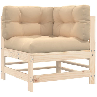 3 Piece Garden Lounge Set with Cushions Solid Wood Payday Deals