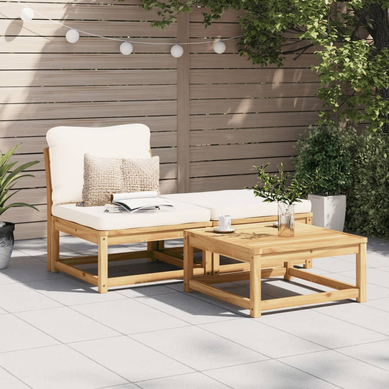3 Piece Garden Lounge Set with Cushions Solid Wood Acacia Payday Deals