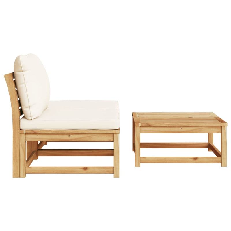 3 Piece Garden Lounge Set with Cushions Solid Wood Acacia Payday Deals