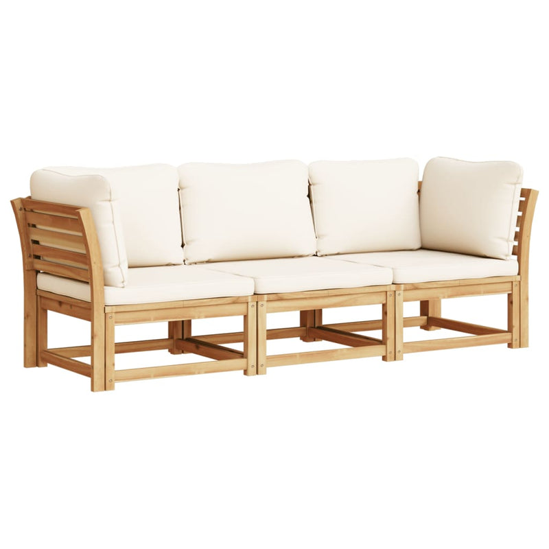 3 Piece Garden Lounge Set with Cushions Solid Wood Acacia Payday Deals