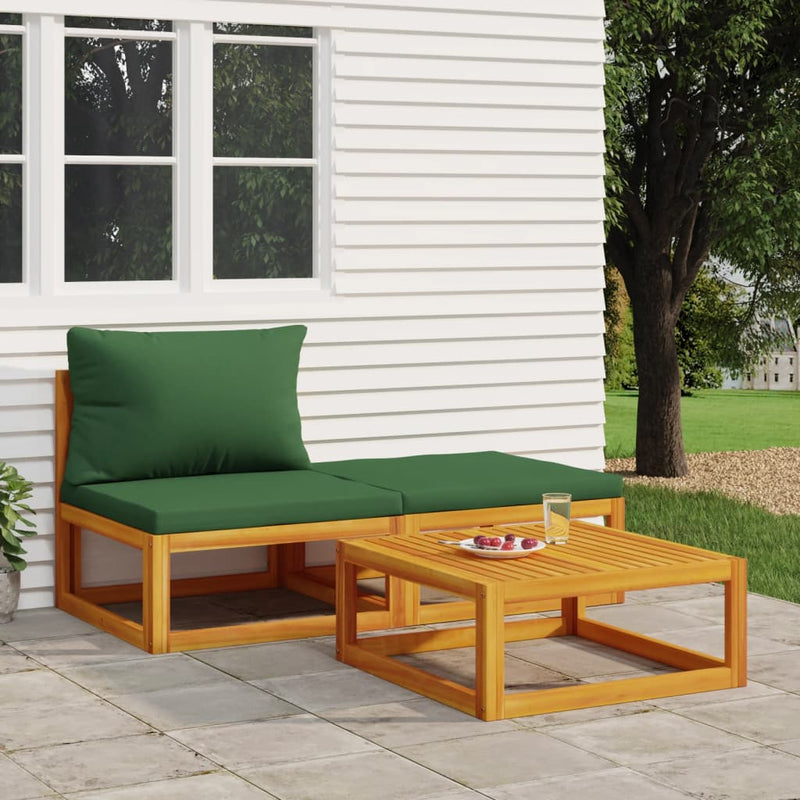 3 Piece Garden Lounge Set with Cushions Solid Wood Acacia Payday Deals