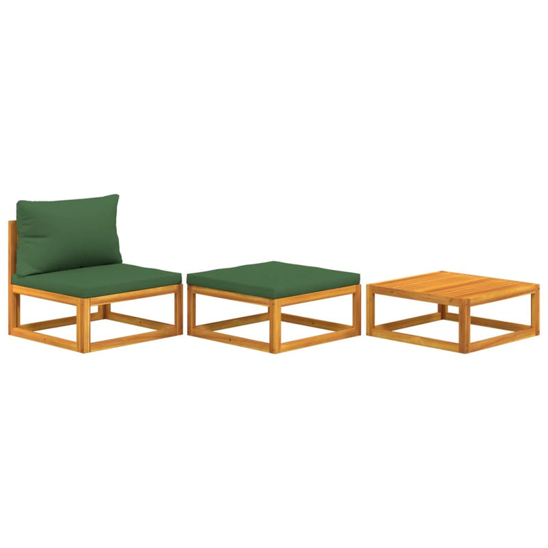 3 Piece Garden Lounge Set with Cushions Solid Wood Acacia Payday Deals