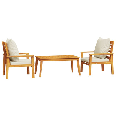 3 Piece Garden Lounge Set with Cushions Solid Wood Acacia Payday Deals