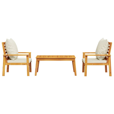 3 Piece Garden Lounge Set with Cushions Solid Wood Acacia Payday Deals