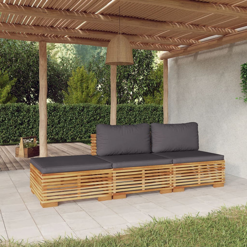 3 Piece Garden Lounge Set with Cushions Solid Wood Teak Payday Deals