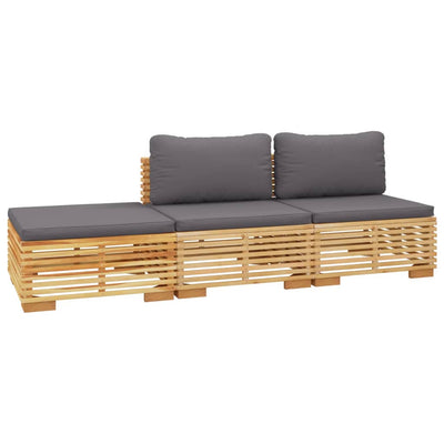 3 Piece Garden Lounge Set with Cushions Solid Wood Teak Payday Deals