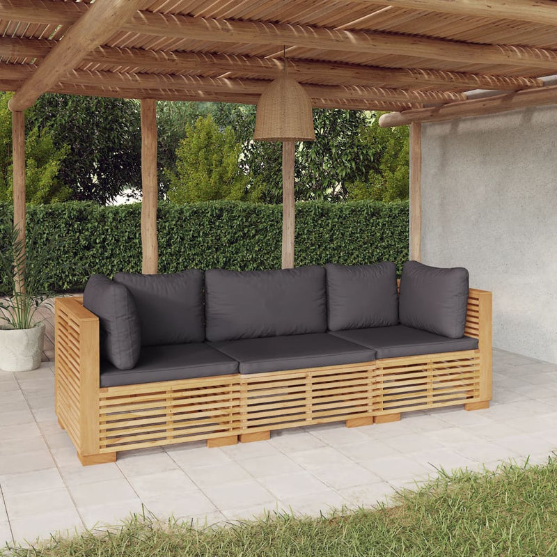 3 Piece Garden Lounge Set with Cushions Solid Wood Teak Payday Deals