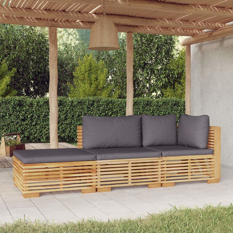 3 Piece Garden Lounge Set with Cushions Solid Wood Teak Payday Deals