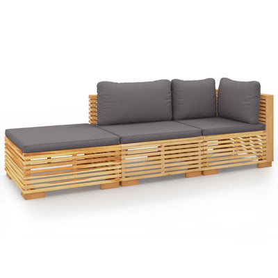 3 Piece Garden Lounge Set with Cushions Solid Wood Teak Payday Deals