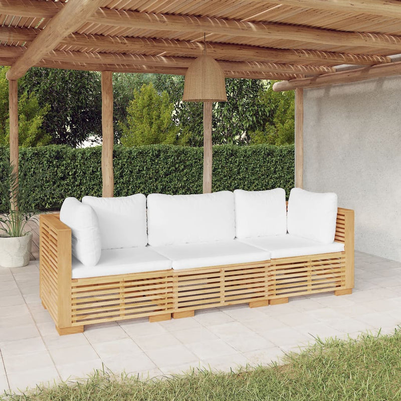 3 Piece Garden Lounge Set with Cushions Solid Wood Teak Payday Deals