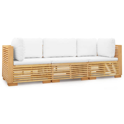 3 Piece Garden Lounge Set with Cushions Solid Wood Teak Payday Deals