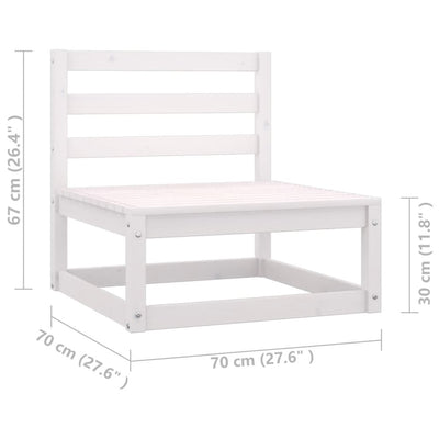 3 Piece Garden Lounge Set with Cushions White Solid Pinewood Payday Deals