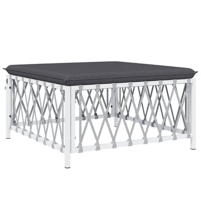 3 Piece Garden Lounge Set with Cushions White Steel Payday Deals