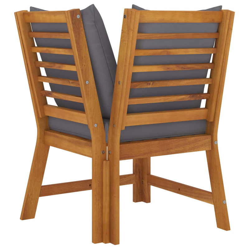 3 Piece Garden Lounge Set with Dark Grey Cushion Solid Acacia Wood Payday Deals