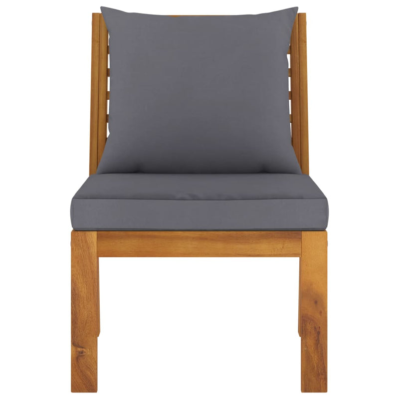3 Piece Garden Lounge Set with Dark Grey Cushion Solid Acacia Wood Payday Deals
