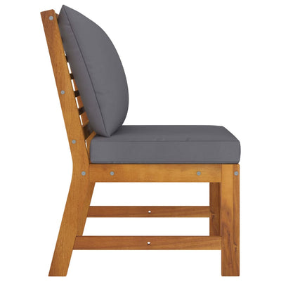 3 Piece Garden Lounge Set with Dark Grey Cushion Solid Acacia Wood Payday Deals