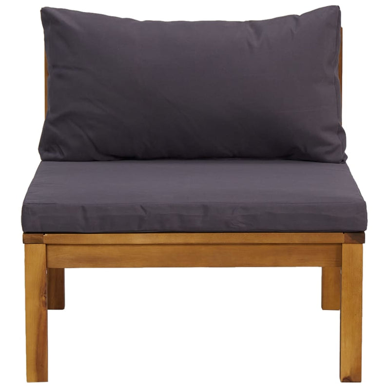 3 Piece Garden Lounge Set with Dark Grey Cushions Acacia Wood Payday Deals