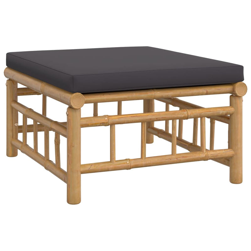 3 Piece Garden Lounge Set with Dark Grey Cushions Bamboo Payday Deals