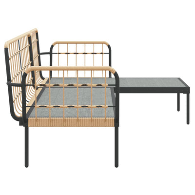 3 Piece Garden Lounge Set with Dark Grey Cushions Poly Rattan Payday Deals