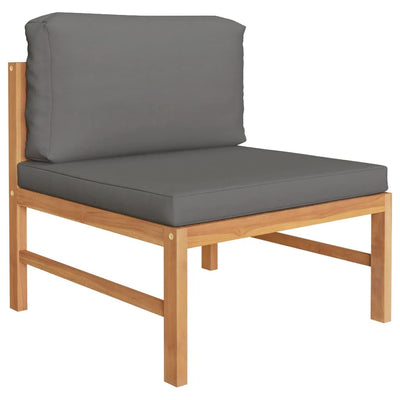 3 Piece Garden Lounge Set with Dark Grey Cushions Teak Wood Payday Deals