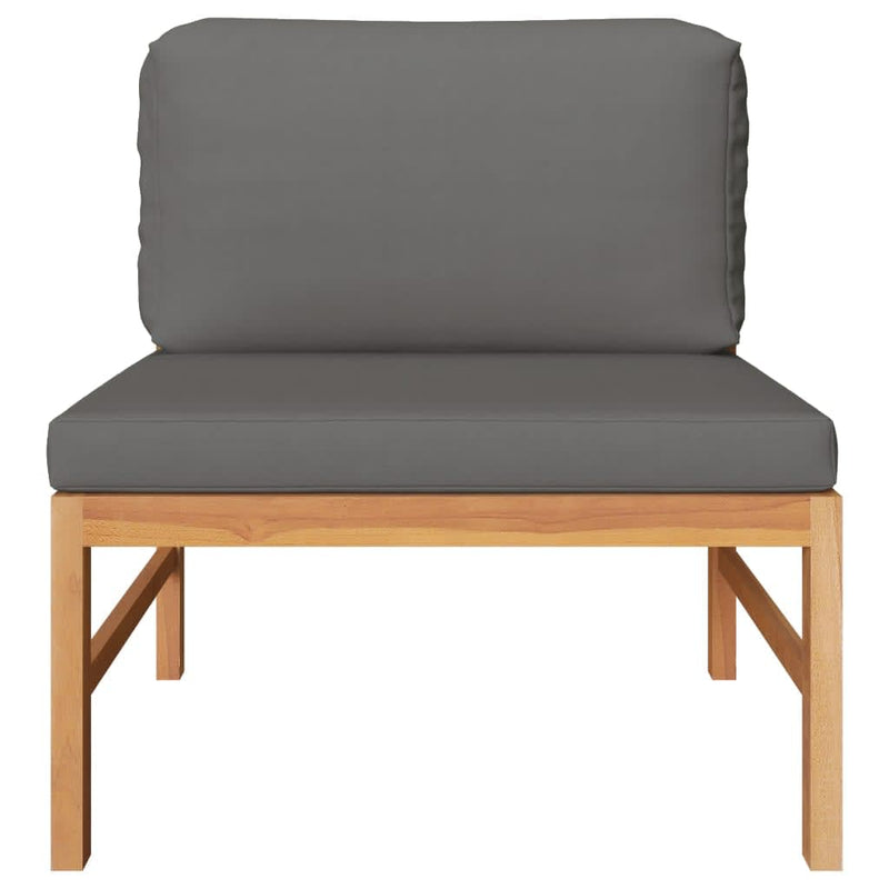 3 Piece Garden Lounge Set with Dark Grey Cushions Teak Wood Payday Deals