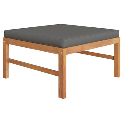 3 Piece Garden Lounge Set with Dark Grey Cushions Teak Wood Payday Deals