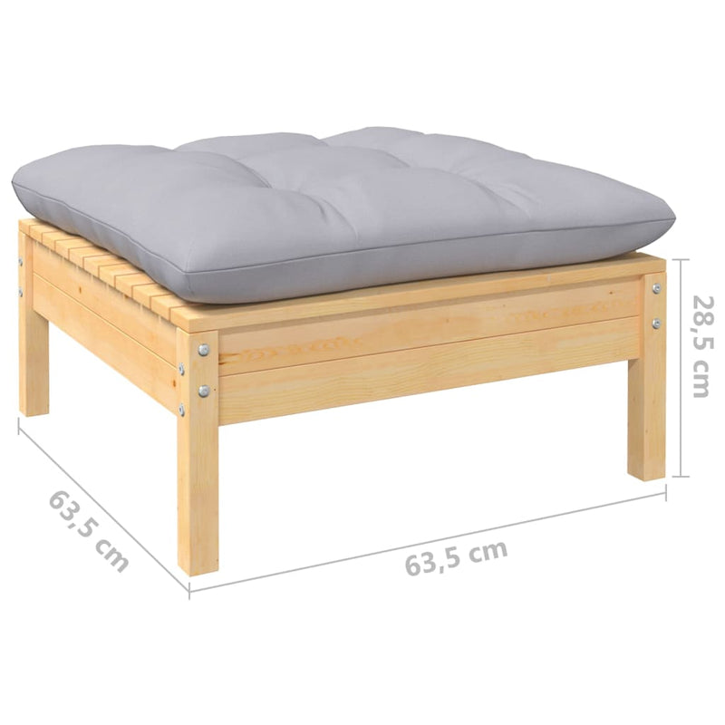 3 Piece Garden Lounge Set with Grey Cushions Pinewood Payday Deals