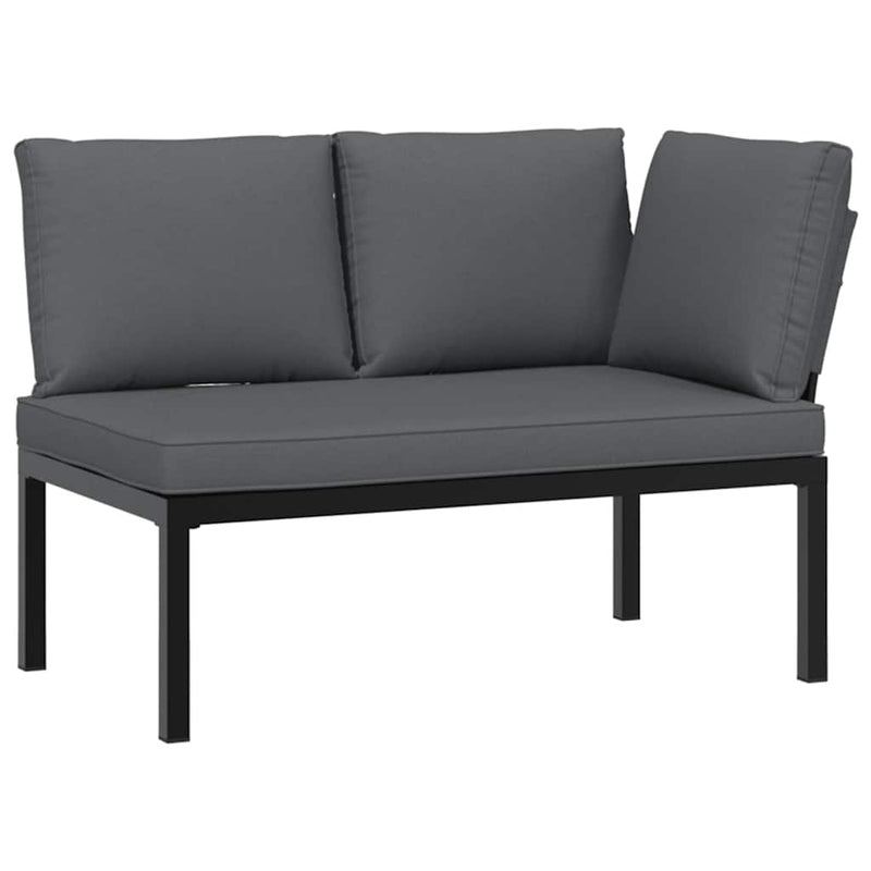 3 Piece Garden Sofa Set with Cushions Black Aluminium Payday Deals