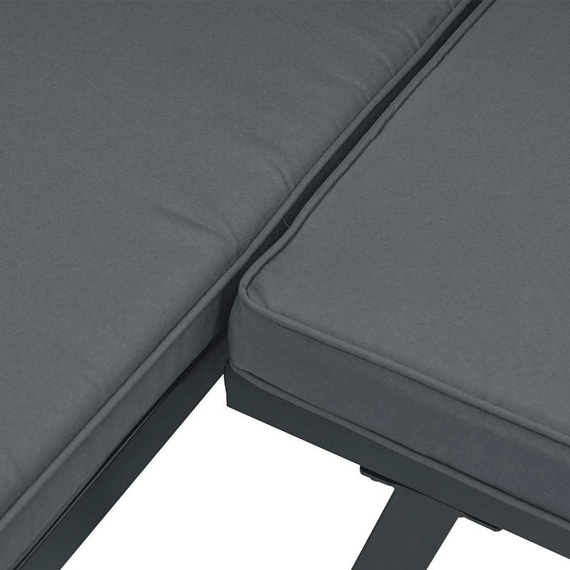 3 Piece Garden Sofa Set with Cushions Black Aluminium Payday Deals